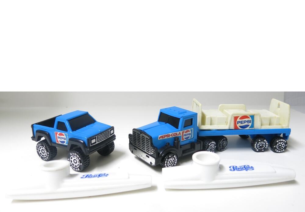 Vintage Pepsi Trucks Buddy L and Kazoos1980s Toys Monster Semi Soda Collectible